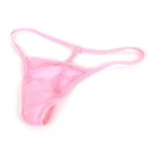Glossy Deep V-neck Lace Women's Lingerie Pink
