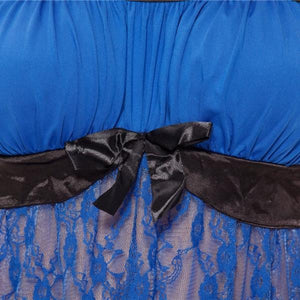 Lace Milk Fiber Strapless Sexy Lingerie Nightdress Blue
