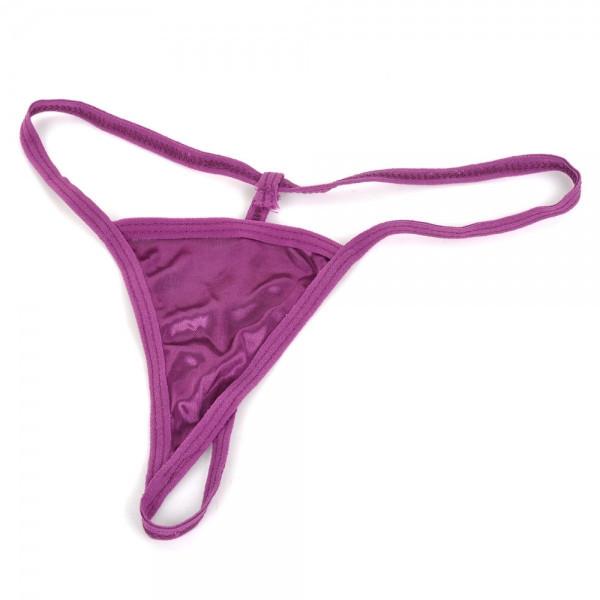 Lace Dress + G-string V-neck Women's Lingerie Purple